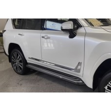 Молдинги на двери F-Sport Белые-2026Хром (4 шт, ABS) для Lexus LX 500d/600 2022- гг