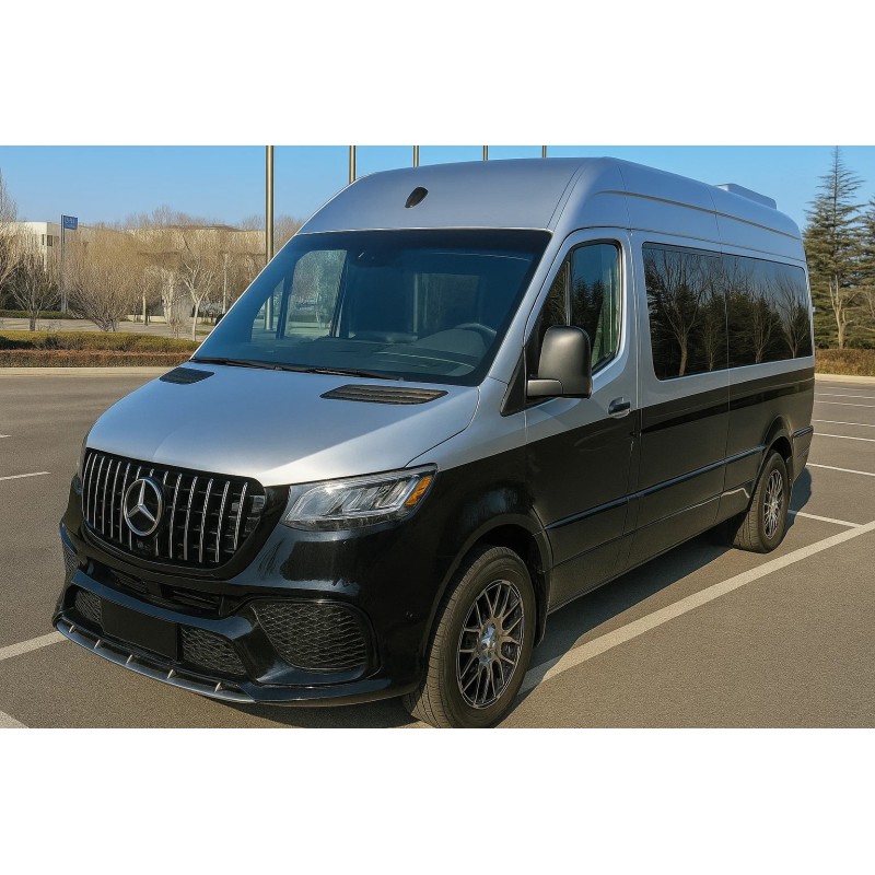 Передній бампер з решіткою V1 (AMG) для Mercedes Sprinter W907/W910 2018- рр