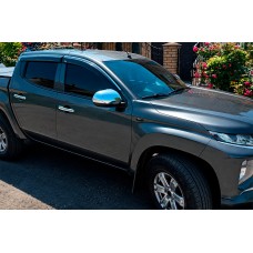 Ветровики с хромированным молдингом (4 шт, Niken) для Mitsubishi L200 2015-2024 гг