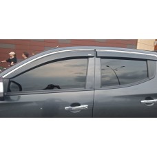 Ветровики с хромом (4 шт, Niken) для Fiat Fullback 2016- гг