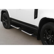 Бокові пороги OEM Silver (для довгого, 2 шт) для Land Rover Defender 2019- рр