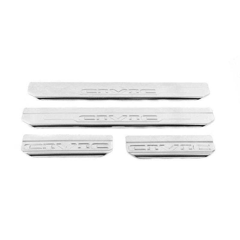 Накладки на пороги Carmos V2 (4 шт, нерж) для Honda Civic Sedan VIII 2006-2011рр