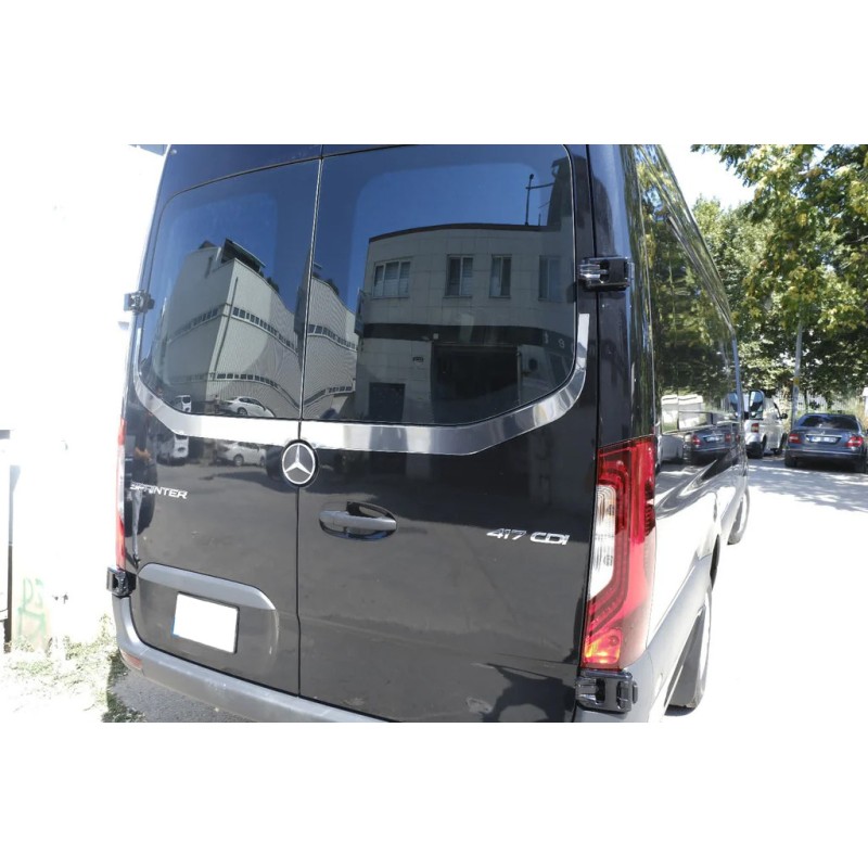Накладка на заднее стекло V-2 Carmos (2 шт, нержавейка) для Mercedes Sprinter W907/W910 2018- гг Накладка на заднее стекло V-2 Carmos (2 шт, нержавейка) для Mercedes Sprinter W907/W910 2018- гг