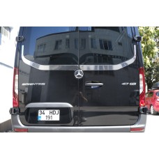 Кромка заднього скла V-2 Carmos (2 шт, нерж) для Mercedes Sprinter W907/W910 2018- рр