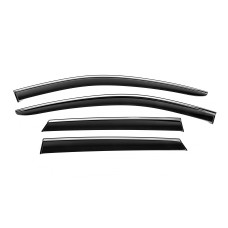 Ветровики с хромированным молдингом (4 шт, Niken) для Kia Niro 2016- гг