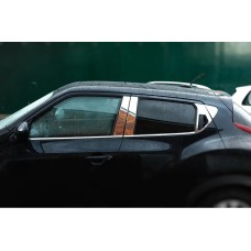 Молдинг дверних стійок Omsa Line (6 шт, нерж) для Nissan Juke 2010-2019 рр