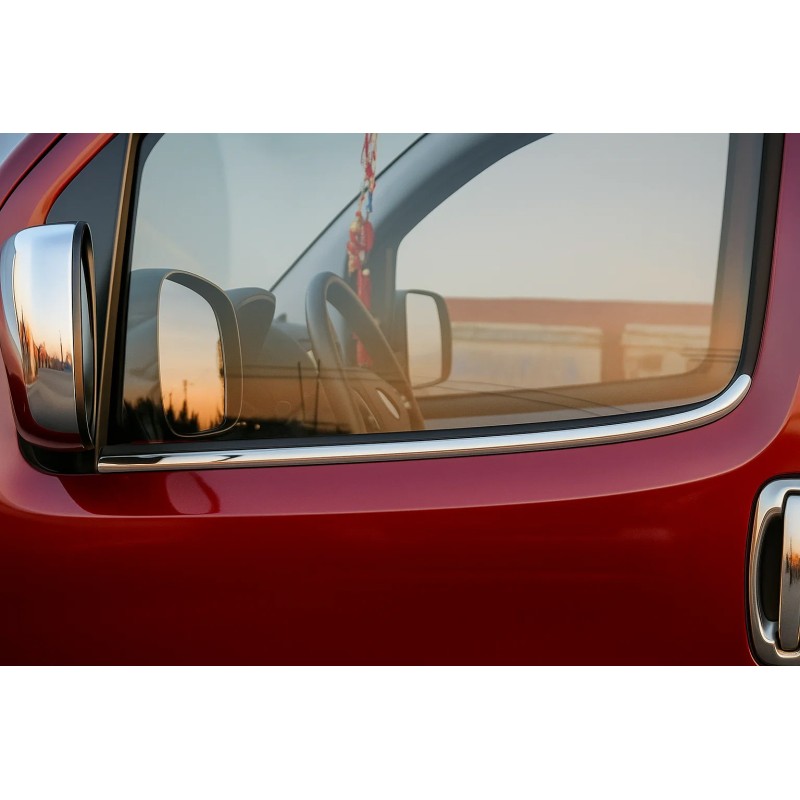 Зовнішня окантовка стекол (2 шт, нерж) Carmos - турецька сталь для Peugeot Bipper