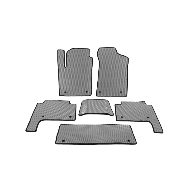 Коврики салона 3 ряда (EVA, Серый) для Nissan Patrol Y62 2010-2024 гг