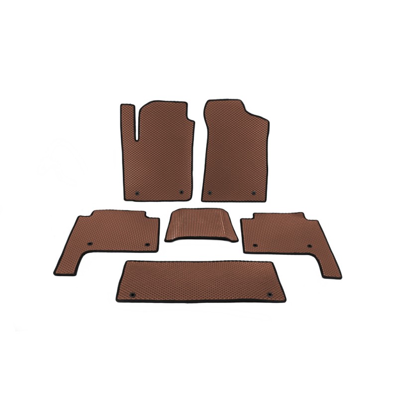 Килимки салону 3 ряди (EVA, Коричневий) для Nissan Patrol Y62 2010-2024 рр