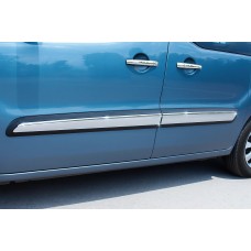 Молдинг дверний (4 шт, нерж) Carmos - Турецька сталь для Peugeot Partner Tepee 2008-2018 рр