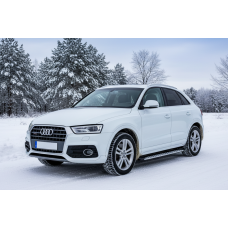 Боковые Подножки Shining V1 (2 шт., Алюминий) для Ауди Q3 2011-2019 гг