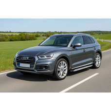 Боковые Подножки Shining V1 (2 шт., Алюминий) для Ауди Q5 2017-2025 гг