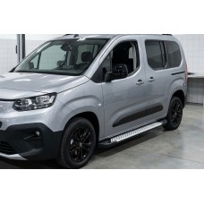 Бокові пороги Allmond Grey (2 шт., алюміній) Довга база для Fiat Doblo III 2023- рр
