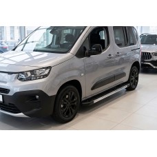 Бокові пороги RedLine V1 (2 шт., алюміній) Коротка база для Fiat Doblo III 2023- рр
