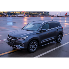 Боковые Подножки Tayga Grey (2 шт., Алюминий) для Chery Tiggo 7 2020- гг