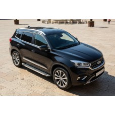 Боковые пороги RedLine V1 (2 шт., алюминий) для Chery Tiggo 8 2017- гг