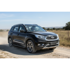 Боковые пороги Bosphorus Black (2 шт., алюминий) для Chery Tiggo 8 2017- гг