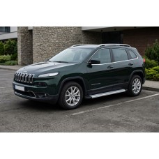 Бокові пороги Maya V2 (2 шт., Алюміній) для Jeep Cherokee KL 2013- рр