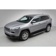 Бокові пороги Bosphore Grey (2 шт., Алюміній) для Jeep Cherokee KL 2013- рр