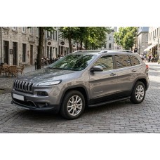 Бокові пороги Tayga Black (2 шт., Алюміній) для Jeep Cherokee KL 2013- рр