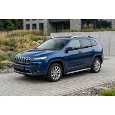Бокові пороги Shining V1 (2 шт., Алюміній) для Jeep Cherokee KL 2013- рр