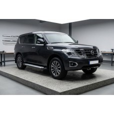 Бокові пороги Allmond Grey (2 шт., Алюміній) для Nissan Armada 2016-2024 рр