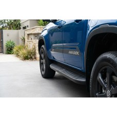 Бокові пороги Tayga Black (2 шт., Алюміній) для Volkswagen Amarok 2022- рр
