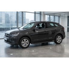 Боковые Подножки Allmond Black (2 шт., Алюминий) для Volkswagen Taigo 2020- гг