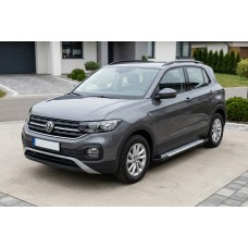 Бокові пороги Allmond Grey (2 шт., Алюміній) для Volkswagen T-Cross 2019- рр