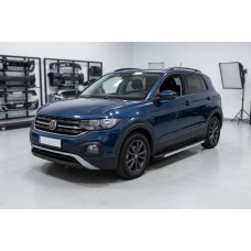 Бокові пороги Maya V1 (2 шт., Алюміній) для Volkswagen T-Cross 2019- рр