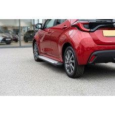 Бокові пороги Allmond Grey (2 шт., Алюміній) для Toyota Yaris/Yaris Cross (XP210) 2020- рр
