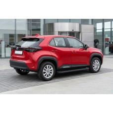 Бокові пороги Allmond Black (2 шт., Алюміній) для Toyota Yaris/Yaris Cross (XP210) 2020- рр