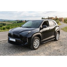 Бокові пороги Bosphore Black (2 шт., Алюміній) для Toyota Yaris/Yaris Cross (XP210) 2020- рр