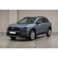 Бокові пороги Maydos V2 (2 шт., Алюміній) для Toyota Corolla Cross 2020- рр