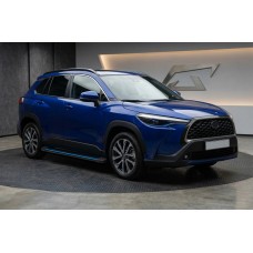 Бокові пороги Maya Blue (2 шт., Алюміній) для Toyota Corolla Cross 2020- рр