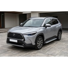 Бокові пороги Maya V2 (2 шт., Алюміній) для Toyota Corolla Cross 2020- рр