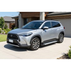 Бокові пороги Vision New Grey (2 шт., Алюміній) для Toyota Corolla Cross 2020- рр