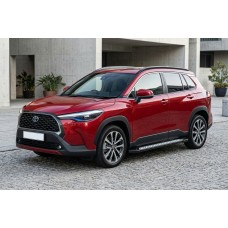 Бокові пороги Vision New Black (2 шт., Алюміній) для Toyota Corolla Cross 2020- рр