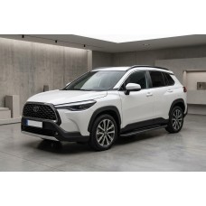 Бокові пороги Bosphore Black (2 шт., Алюміній) для Toyota Corolla Cross 2020- рр