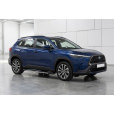 Бокові пороги Bosphore Grey (2 шт., Алюміній) для Toyota Corolla Cross 2020- рр