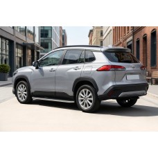 Бокові пороги Tayga Grey (2 шт., Алюміній) для Toyota Corolla Cross 2020- рр