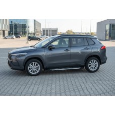 Бокові пороги Sunrise (2 шт., Алюміній) для Toyota Corolla Cross 2020- рр