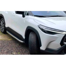 Бокові пороги BlackLine (2 шт., Алюміній) для Toyota Corolla Cross 2020- рр
