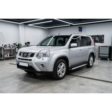 Боковые Подножки Shining V1 (2 шт., Алюминий) для Nissan X-trail T31 2007-2014 гг