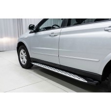 Бокові пороги Shining V1 (2 шт., Алюміній) для SsangYong Action 2005-2018 рр