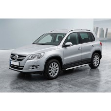 Бокові пороги Shining V1 (2 шт., Алюміній) для Volkswagen Tiguan 2007-2016 рр