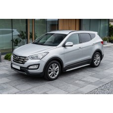 Боковые Подножки Shining V1 (2 шт., Алюминий) для Hyundai Santa Fe 3 2012-2018 гг