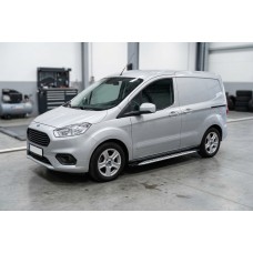 Бокові пороги Shining V1 (2 шт., Алюміній) для Ford Courier 2014-2023 рр