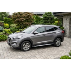 Боковые Подножки Shining V1 (2 шт., Алюминий) для Hyundai Tucson TL 2016-2021 гг