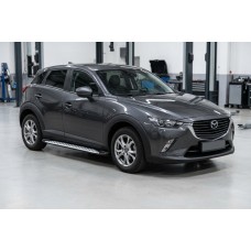 Бокові пороги Shining V1 (2 шт., Алюміній) для Mazda CX-3 2015- рр